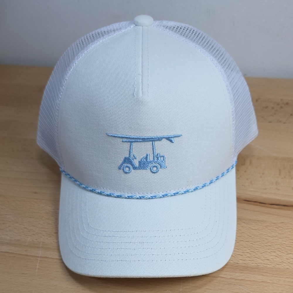 Bald Head Blues White and Blue Embroidered Men's Hat